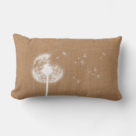 Rustic Burlap Dandelion Lumbar Kissen