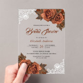 Rustic Burlap Dusty Terracotta Rose Bridal Shower Acryleinladungen (Insitu (Handheld))