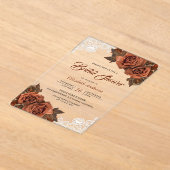Rustic Burlap Dusty Terracotta Rose Bridal Shower Acryleinladungen (Ablage )