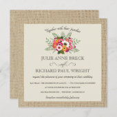 Rustic Burlap Elegant Hochzeitseinladungen Einladung (Vorne/Hinten)