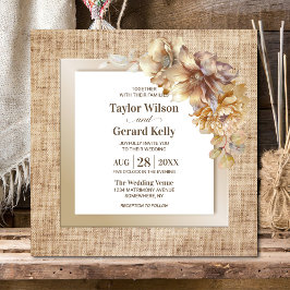 Rustic Burlap Floral Wedding Einladung