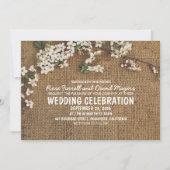 Rustic Burlap Garden Wedding Einladung (Vorderseite)