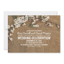 Rustic Burlap Garden Wedding Einladung