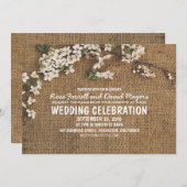 Rustic Burlap Garden Wedding Einladung (Vorne/Hinten)