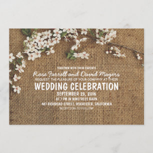 Rustic Burlap Garden Wedding Einladung