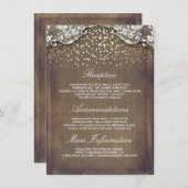 Rustic Burlap Gold Confetti Hochzeitsdetails Begleitkarte (Vorne/Hinten)