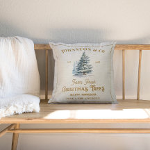 Rustic Burlap Gold Nachname Weihnachtsbaumfarm