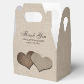 Rustic Burlap Heart Wedding Vielen Dank Geschenkschachtel (Geöffnet)