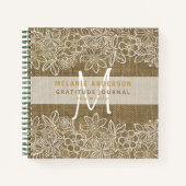 Rustic Burlap Lace Dankbarkeit Dankbarkeit Dankbar Notizblock (Vorderseite)