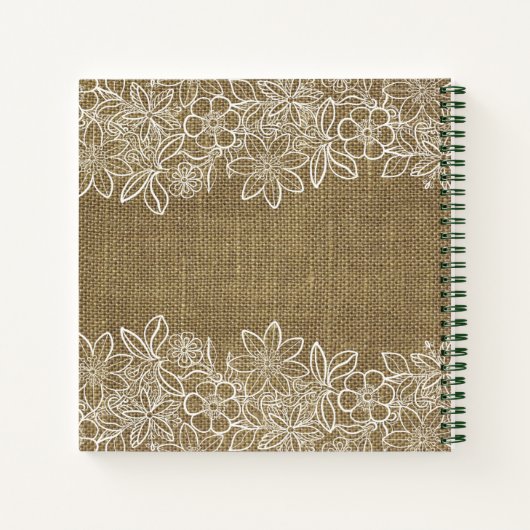 Rustic Burlap Lace Dankbarkeit Dankbarkeit Dankbar Notizblock (Rückseite)