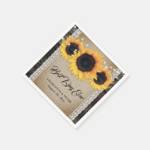 Rustic Burlap Lace Sonnenblumen Hochzeitspapier Na Serviette (Ecke)