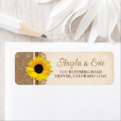 Rustic Burlap Lace Sunflower Wedding Address (Insitu)