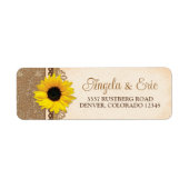 Rustic Burlap Lace Sunflower Wedding Address (Vorne)