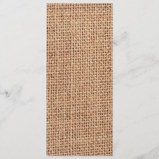 Rustic Burlap Lace Twine Country Wedding Programm (Rückseite)