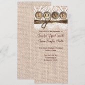 Rustic Burlap Lace Twine LIEBE Wedding Programm (Vorne/Hinten)