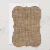 Rustic Burlap Lace Wedding Einladung (Rückseite)