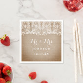 Rustic Burlap Lace Wedding Paper Napkins Serviette (Beispiel)