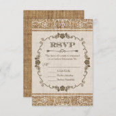 Rustic Burlap Lace Wedding RSVP (Vorne/Hinten)