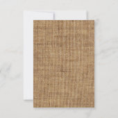 Rustic Burlap Lace Wedding RSVP Karte (Rückseite)