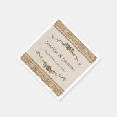Rustic Burlap Lace Wedding Serviette (Ecke)