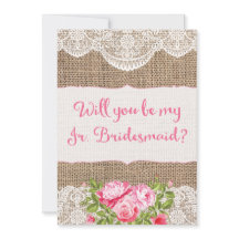 Rustic Burlap Lace Werden Sie mein Jr Bridesmaid