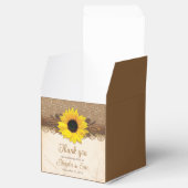 Rustic Burlap Lace Wood Sunflower Wedding Geschenkschachtel (Geöffnet)