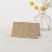 Rustic Burlap Lace Wood Sunflower Wedding Platzkarte (Rückseite)