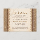 Rustic Burlap LaceWedding Empfang Website Begleitkarte (Vorderseite)