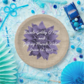 Rustic Burlap Lavender Blume Wedding Pappteller (Party)