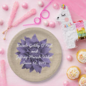 Rustic Burlap Lavender Blume Wedding Pappteller (Party)