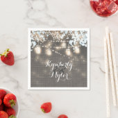 Rustic Burlap Lights Mason Jars Wedding Serviette (Beispiel)