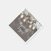 Rustic Burlap Lights Mason Jars Wedding Serviette (Ecke)