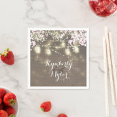 Rustic Burlap Lights Mason Jars Wedding Serviette (Beispiel)