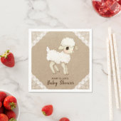 Rustic Burlap Little Lamb Babydusche Papier Napkin Serviette (Beispiel)