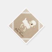 Rustic Burlap Little Lamb Babydusche Papier Napkin Serviette (Ecke)