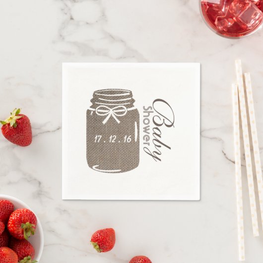 Rustic Burlap Mason Jar Baby Shower Serviette (Beispiel)