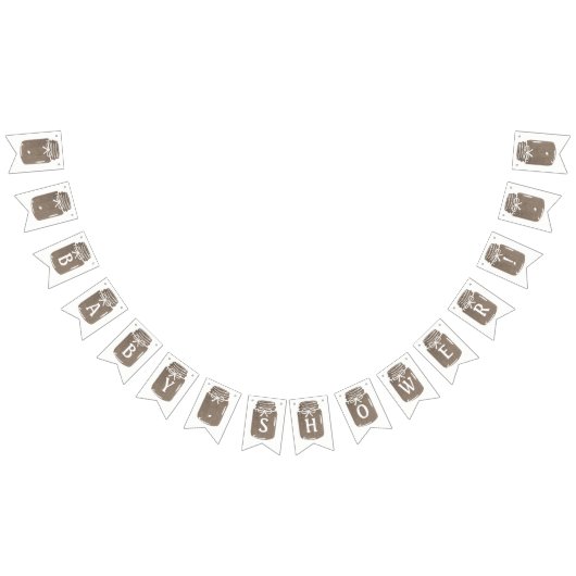 Rustic Burlap Mason Jar Baby Shower Wimpelkette (Alle)