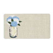 Rustic Burlap Mason Jar Blue Hydrangeas (Vorne)