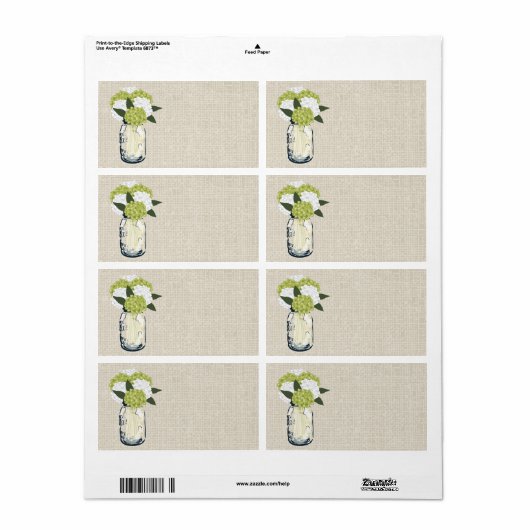 Rustic Burlap Mason Jar Hydrangeas (Vorne)