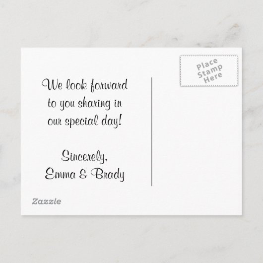 Rustic Burlap & Mason Jar Save the Date Postcard Ankündigungspostkarte (Rückseite)