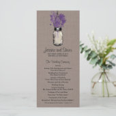 Rustic Burlap Mason Jar und Wildblumen Programm (Stehend Vorderseite)