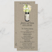 Rustic Burlap Mason Jar und Wildblumen Programm (Vorne/Hinten)