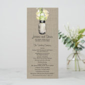 Rustic Burlap Mason Jar und Wildblumen Programm (Stehend Vorderseite)
