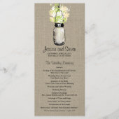 Rustic Burlap Mason Jar und Wildblumen Programm (Vorderseite)
