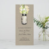 Rustic Burlap Mason Jar und Wildblumen Programm (Stehend Vorderseite)