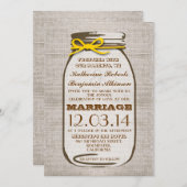 Rustic Burlap Mason Jar Wedding Einladung (Vorne/Hinten)