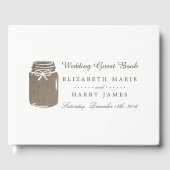 Rustic Burlap Mason Jar Wedding Gästebuch (Vorderseite)
