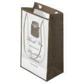 Rustic Burlap Mason Jar Wedding Kleine Geschenktüte (Vorderseite Schrägansicht)