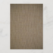 Rustic Burlap Mason Jar Wedding Menü Menükarte (Rückseite)