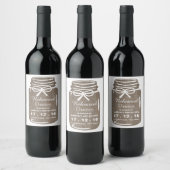 Rustic Burlap Mason Jar Wedding Probe Dinner Weinetikett (Flaschen)